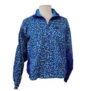 Vintage Y2K 90s Nike Embroidered Logo Geometric Print Zip Up Windbreaker Jacket